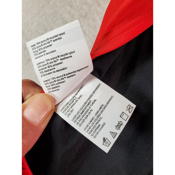 Speedo Swimsuit Womens Size 8 Red Nylon Spaghetti Straps Back Keyhole Logo - Picture 8 of 8